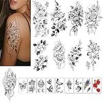 18 Sheets Waterproof Temporary Tattoos,Large and Chucky Fake Tattoo Semi-Permanent Rose Tattoo Stickers Gifts and Decoration for Adult Children