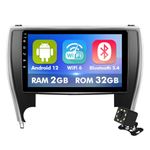 10.1 Inch IPS Touchscreen Android 12 Car Stereo for Toyota Camry 2015-2017 with Wireless CarPlay & Android Auto 2+32GB Car Radio, Support GPS, WiFi 6, Bluetooth,5.4, FM Radio, Backup Camera, Dual USB