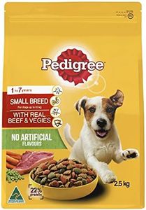 PEDIGREE Adult Small Breed Dry Dog Food With Real Beef & Vegies 2.5kg Bag, 4 Pack