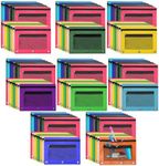 LECEHIVO 128 Pcs Pencil Pouch for 3 Ring Binder 16 Colors Zippered Pencil Pouch Bags Bulk Binder Pencil Case with Clear Window for Classroom, School, and Office Use