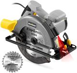 Enventor Circular Saw, 1400W 6000RPM Electric Circular Saws with Laser Guide, Max Cutting Depth 62mm (90°), 48mm (45°), Saw Blades(185mm, 24T), Pure Copper Motor, Ideal for Wood Cutting Corded