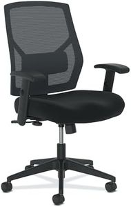 HON Crio High Back Office Chair Mesh Desk Chair With Wheels and Arms - Ergonomic Office Chair with Adjustable Center-Tilt Recline, Home Office Swivel Chair Comfortable for Long Hours - Black