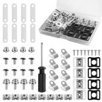 57pcs Hockey Helmet Repair Kit, Football Helmet Hardware Kit Hockey Helmet Replacement Parts Including R-Clips Rubber Gaskets Nuts Screws Screwdriver Accessories for Hockey Baseball Softball