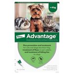 Advantage Spot On Flea Treatment 40 Small Cats Dogs and Rabbits, 4 pipettes