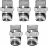 5 Pieces Flat Fan High Pressure Washer Spray Tip - 1/4BSPT Male Thread 304 Stainless Steel Nozzle - 65 Degree 2mm Orifice Diameter - Easy to Install