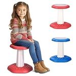 Navaris Twist Wobble Stool - Fun and Sturdy Standing Desk Chair - Improves Focus and Promotes Active Sitting - Perching Seat for Ages 5-8, Red