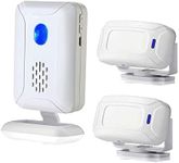 Wireless PIR Motion Sensor Detector Home Store Welcome Buzzer Security Alarm Chime for Business Mailbox Front Door Entry Alert (2 Sensor & 1 Doorbell)