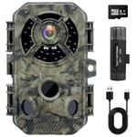 2.7K HD Trail Cameras with Night Vision Motion Activated Waterproof IP66 No Glow Infrared LED for Outdoor Wildlife Monitoring,Hunting Cam Game Cameras with Free 32G Micro Card and Card Reader