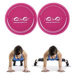 iQinQi Exercise Glider Discs, Exercise Core Sliders for Working Out, Dual Sided Sliding Discs Use on Hardwood Floors, Workout Discs Abdominal & Total Body Gym Exercise Equipment for Home (Pink)