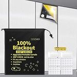 LUCMO Blackout Blinds 350x145 cm, 100% Blackout Blind Curtain for Window, Portable Blackout Shades Film for Bedroom, Cut to Any Size, Nursery Black Out Blinds for Baby Travel Temporary, White