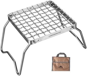 CAMPINGMOON Portable Folding Campfire Grill with Legs Stainless Steel MS-1011