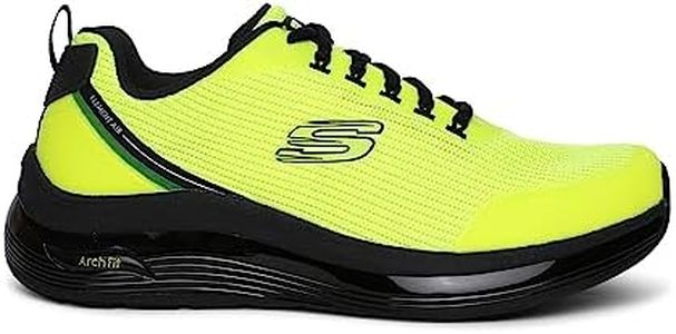 Skechers Mens Arch Fit Element Air Casual Shoes Vegan Engineered Mesh and Synthetic Upper Lime/Black - 8 UK (232540)