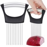 Sibba Onion Holder Stainless Steel Prongs Slicing Vegetable Cutter Comb Food Choppers Meat Tenderizer Mincers Assistant Tool Kitchen Gadgets Cutting Fit Lemon Potato Cucumber