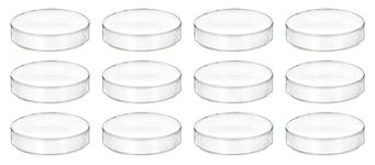 12PK Plastic Petri Dishes with Lids - 2" Diameter, 0.5" Depth - Molded in Polypropylene - Reusable, Autoclavable - Translucent - Eisco Labs