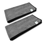 SOFTSPUN 680 GSM, Microfiber Super Absorbent Cloth 40x80 Cms 2 Piece Grey Towel Set, Extra Thick Microfiber Cleaning Cloths Perfect for Bike, Auto, Cars Both Interior and Exterior.