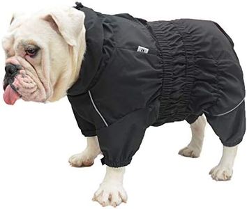 Dogs Waterproof Jacket, Lightweight Waterproof Jacket Reflective Safety Dog Raincoat Windproof Snow-proof Dog Vest for Pugs English French Bulldog American Pit Bull Black B-L