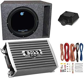 Planet Audio AC12D 12" 1800W 4 Ohm DVC Car Subwoofer Package with Boss Audio 1500W Mono A/B Amplifier, Wiring Amp Kit and QPower Vented Sub Enclosure