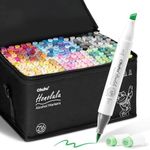 Ohuhu Brush Markers - 216-color Double Tipped Alcohol-based Art Marker Set for Artist Adults Coloring Illustration -Brush & Chisel Dual Tips - Honolulu Series of Ohuhu Markers Pen Gift