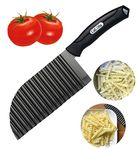 LaLiHa Crinkle Cutter Garnishing Knife, French Fry Potato crinkle Cutter Stainless Steel Zig Zag Gadget Waves Chopper Knife,Home Kitchen Vegetable Chip Blade (Large)