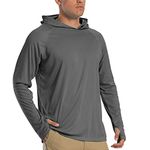 TACVASEN Mens Rash Guard Shirt UV Sun Protection Hoodies UPF 50+ T Shirt Quick Dry Sport Tops Walking Jogging T Shirts Grey