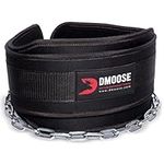 DMOOSE Dip Belt with 36 Inches Heavy Duty Steel Lifting Chain For Pull Ups, Training, Weightlifting, Powerlifting and Bodybuilding Workouts, Comfortable Dipping Belt With Neoprene Back Support