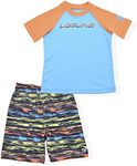 LAGUNA Toddler Boys Brushstrokes UPF 50+ Swim Set, Vibrant Orange, 4T