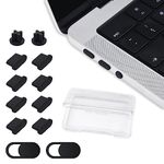 10PCS Dust Cover Port Plugs for MacBook Air 13" M2 M1 /MacBook Air 15.3" /MacBook Pro 13" M2 M1 /MacBook Pro 14" 16" M3 M2 M1, Dust Plug for USB C Thunderbolt,3.5mm Headphone & 2PCS Webcam Cover Slide