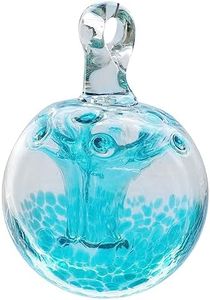 Kesywale 6 x 4 Inch Decorative Glass Gazing Golbe Spheres Indoor Outdoor Hanging Gazing Balls for Home Garden Festive Holiday Décor (Teal)