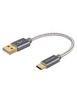 Short USB Type C Cable 0.5 Feet, CableCreation USB C to USB A Cable Braided Fast Charging Cable 3A 480Mbps for Power Bank, MacBook Air iPad Pro iPad Mini Pixel Galaxy S21 S20 Z Flip, etc, Gray