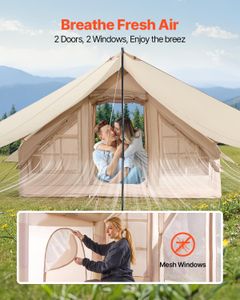 VEVOR 8-12 Person Inflatable Camping Tent – 4 Season Glamping, Skylights, Stove Jack