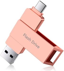 512GB USB Flash Drive, No App Needed USB-C Flash Drive Memory Stick, External USB Stick for iPhone & Android Phones, Mac & Windows PC, Photo & Video Backup Storage (Pink)