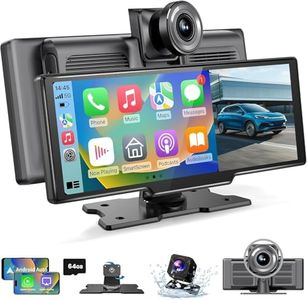 Veralady Wireless CarPlay Android Auto 10.26", Carplay Screen for Car with 4K Front Camera and 1080P Rear Camera, Android Auto Car Play IPS Touchscreen with Bluetooth 64G SD Mirror Link AUX