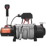 VEVOR Electric Winch, 12V 18,000 lb Load Capacity Steel Rope Winch, IP67 7/16” x 85ft ATV Winch with Wireless Handheld Remote & 4-Way Fairlead for Towing Jeep Off-Road SUV Truck Car Trailer Boat