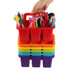 6pcs Storage Caddy, Shower/Bath Caddy with 4 compartment for Shampoo,Combs,Brushes,Samll Toys,Classroom Caddies for Teachers and Daycare Supplies for pens, markers and small craft tools