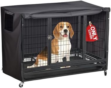 ZAOBAS Dog Crate Cover 48 Inch Heavy Duty Durable 600D Polyester Insulated Dog Kennel Cover for Dog Cage, Dog Cage Cover Fit for Most Wire Pet Crates (ONLY Cover)