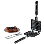 Vinod Zest Die Cast Aluminium Non Stick Waffle Maker | Waffle Pan Cake Maker Machine |Gas Base | 3 Layer Coating | Scratch Proof | 1 Year Warranty, 1000 Watts, Black