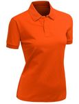 Xpril Women's 100% cotton PK Silket Polo Dri Fit Collar Short Sleeve T-Shirt - Orange -