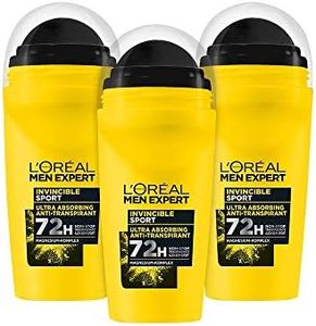 L'Oréal Men Expert Invincible Sport Compact Deodorant for Men, Long-Lasting Deodorant Against Sweat with 96 Hours Effect, 6 x 50 ml