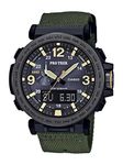 Casio Men's 'Pro Trek' Quartz Resin and Cloth Casual Watch, Color: Green (Model: PRG600YB-3CR)