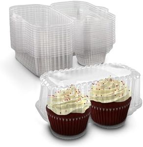MT Products Cupcake and Muffin Takeout Container - Plastic Double Cupcake Containers Great for Picnic, Wedding and Birthday (100 Pieces)