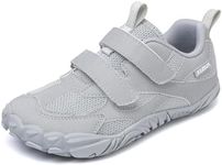 KUBUA Kids Barefoot Shoes Toddler Boys Girls Minimalist Zero Drop Sneakers for Sports Running Walking Tennis Hiking Pure Grey 9 Toddler