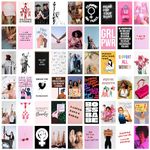 Craft Qila Girl Power Pack of 54 Aesthetic Wall Collage Kit, Girl Room Decor, Dorm Decor, Photo Collage Kit, Wall Collage