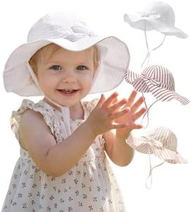 FURTALK 3 Pack Baby Sun Hat Toddler Beach Hat Girls UPF 50+ Wide Brim Infant Kids Summer Adjustable Sun Protection