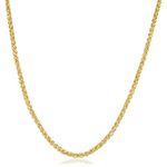 Kooljewelry 14k Yellow Gold Filled 2.5mm Round Wheat Chain Necklace (36 inch)