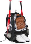 Goloni Youth Baseball Bag,Softball Bag with Shoes Compartment,Baseball Backpack with Fence Hook for TBall Bat & Equipment