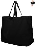 Extra Large Canvas Tote Bag - Big Largest Reusable Grocery, Black, X-Large