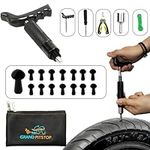 GRAND PITSTOP 22 Pcs Tire Puncture Repair Kit with Multi-Functional Folding Plier Compatible for car Motorcycle, Truck, ARB,ATV, Tractor, RV, SUV, Trailer (15 Mushroom Plugs)