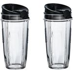 SharkNinja XSK2424 Two Tritan Nutri Ninja Cups with Sip & Seal Lids, Clear 1, 24 oz