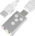 Sabrent Aluminum USB External 3D Stereo Sound Adapter for Windows and Mac. Plug and Play No Drivers Needed. [Silver] (AU-DDAS)