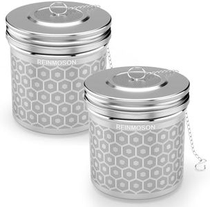 2 Pack Reinmoson Extra Large Tea Infuser for Loose Tea & Spice Infuser for Cooking, Extra Fine Mesh Large Tea Strainers for Loose Tea, 304 Stainless Steel Loose Leaf Tea Steeper